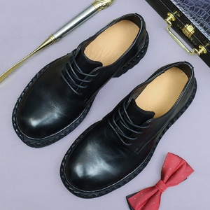 Zapatos de Cuero Casuales de Alta Gama para Hombre con Suelas de Cuero Genuino, Estilo Británico Retro, Punta Redonda Grande, Cuero de Caballo - Product Image 6