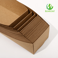 Boîte d'emballage pour frites Sumkoka, conteneur pour chips, boîtes à emporter pour frites de fête, porte-gobelets en papier kraft pour frites et sandwichs