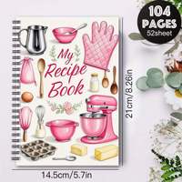 Cuaderno Espiral A5 para Recetas, Diario de Cocina, Agenda, Regalo, con Cubierta de Papel, Logotipo Personalizado, 52 Hojas, Gran Venta