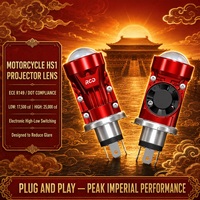 Qualité d'exportation mondiale Plug & Play H4 6000K Blanc Glace 2,0 pouces Boîtier avant rouge Lentille de retrofit moto Sécurité de conduite nocturne RUICHIDA