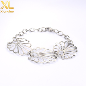 Bracelet avec pendentif en forme de pétale de fleur, en acier inoxydable plaqué or véritable, pour femmes, bijoux fins, cadeaux pour filles - Product Image 1