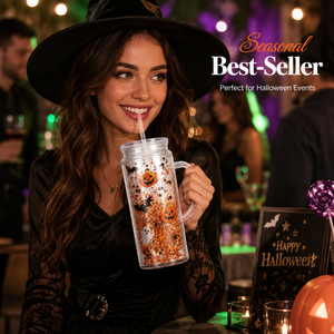 <span class=keywords><strong>Gobelet</strong></span> en plastique effet boule à neige 16oz/24oz, pré-percé, lumineux dans le noir, bouteille d'eau Halloween, gobelets personnalisables avec logo - Product Image 3