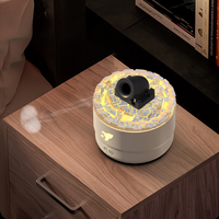 Humidificateur volcanique colonne à grande base, nouveau style, haute capacité, pour usage domestique, avec éclairage d'ambiance coloré et diffusion automatique d'arômes