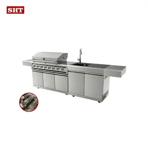 gas stainless steel outdoor kitchen bbq island with fridge bbq grill