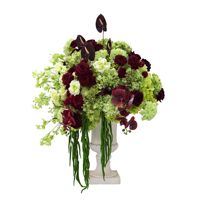 Boule de fleurs artificielles moderne, nouvelle, verte et bordeaux, pour centre de table de mariage, arrangement floral, décoration de vitrine et de scène