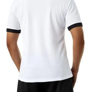 T-shirt semi-zippé contrasté en polyester à manches courtes pour l'été - Product Image 4
