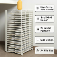 Étagère de rangement de fichiers de bureau en métal multi-niveaux A4 10/20 couches, organiseur de plateaux à papier mobile, séchoir en acier au carbone pour studio d'art
