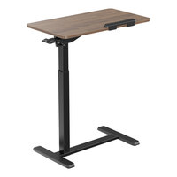 Bureau mobile inclinable pour télétravail, table d'appoint réglable en hauteur avec vérin à gaz pour ordinateur portable, table de chevet roulante pour lit et canapé