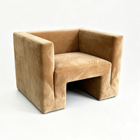 Luxuriöses Mid-Modern Quadratisches Modulares 3-Sitzer Samt-Relaxsofa für Wohnzimmer Villa Lager