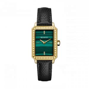 Montre pour femme élégante et durable en acier inoxydable avec cadran carré, bracelet en cuir, mouvement à quartz, pour un usage quotidien, de haute qualité - Product Image 2