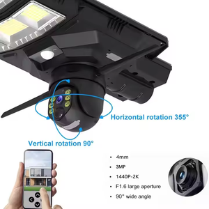 Fabrika toptan açık LED güneş sokak lambası güvenlik kamerası 4G güvenlik APP cep telefonu gece görüş dahili Siren bulut - Product Image 4