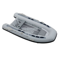 Bateau pneumatique semi-rigide en aluminium de 360 cm, modèle ouvert, robuste, pour la pêche et l'aviron
