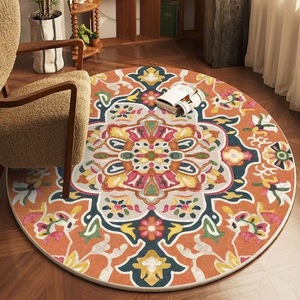 Alfombra Redonda con Estampado Persa de Wan Xinlong, Diseño de Medallón, Resistente a las Manchas, para Dormitorio, Decoración del Hogar - Product Image 4