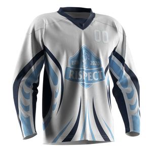 Uniformes Deportivos Sublimables al por Mayor, Material Dry-Fit para Adultos, Ropa para Niños, Jersey de Hockey sobre Hielo Personalizado - Product Image 3