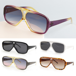 Gafas de Sol de alta calidad para mujer, montura de doble puente, montura de ordenador para hombre, gafas de protección UV de moda de gama alta que combinan con todo - Product Image 2