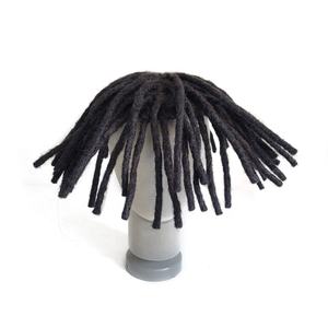 Toupet en Cheveux Humains Naturels Dreadlocks Afro à Base <span class=keywords><strong>Fine</strong></span> Mono pour Homme Prothèse Capillaire - Product Image 1
