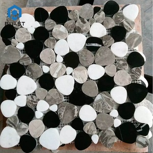 Blanc et noir inde artisanat en marbre carreaux de <span class=keywords><strong>mosaïque</strong></span> pour mur, sol, salle de bain, <span class=keywords><strong>mosaïque</strong></span> de pierre de galets - Product Image 4