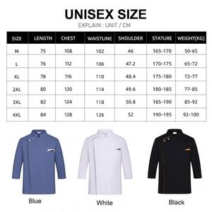 Chaqueta de Manga Larga para Restaurante Indio, Uniforme de Cocina para Hombre, Ropa de Chef - Product Image 2
