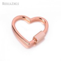 FC33853 cuivre bijoux coeur forme vis fermoirs pour bijoux à bricoler soi-même faisant accessoires composants résultats fournitures en gros