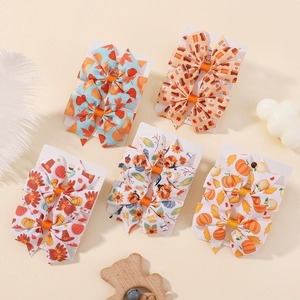 2ชิ้นแฟชั่นวินเทจพิมพ์ฟักทองโบว์ติดผมสำหรับเด็กผู้หญิงเด็กดอกไม้ชั้นน่ารักเครื่องประดับผมวันหยุดวันขอบคุณพระเจ้า - Product Image 3