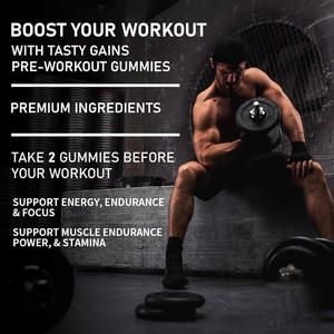 Gomitas preentrenamiento de etiqueta privada, suplementos de nutrición deportiva para hombres y mujeres, gomitas energéticas, gomitas con cafeína, gomitas con cafeína - Product Image 2