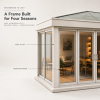 MEXIN Pergola en aluminium sur mesure, isolée Low-E, véranda 4 saisons fermée, avec écran PC amovible et 3 baies coulissantes, pour villa et entrepôt