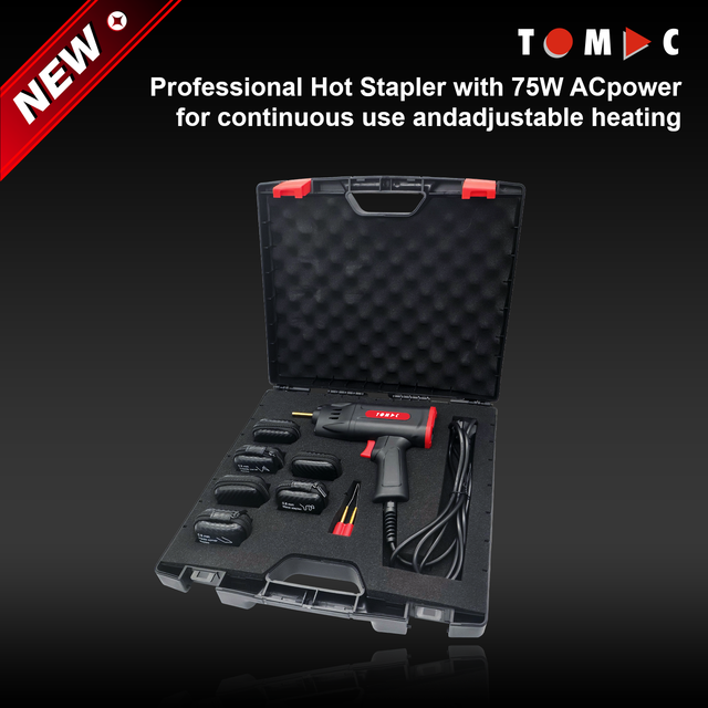 TOMAC CE Certified Professional 75W AC Hot Stapler Plastic Repair Kit Smart Bumper Welding Machine 3 Heating Levels