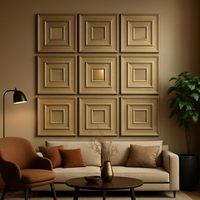 MOI Décoration murale moderne imperméable, panneaux muraux en PVC 3D effet miroir pour salon et salle de sport