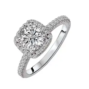 High Quality Fine Jewellery 925 Sterling Silver Design Wedding 0.5Ct 1Ct Moissanite Diamond Engagement Rings Women