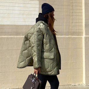 Veste ample décontractée en coton pour femme, nouveau <span class=keywords><strong>manteau</strong></span> de couleur unie avec poches à boutons, automne 2022 - Product Image 1