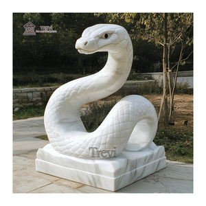 Villa giardino all'aperto statua di pietra scultura di serpente di marmo scultura - Product Image 6