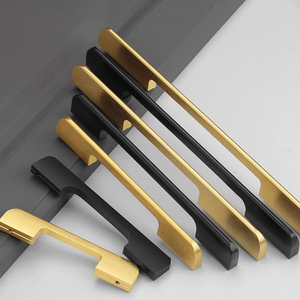 Furniture Cabinet Handle Aluminium Metal Carton Kitchen Furniture Kitchen Storage Modern Furniture Handle &amp; <strong>Knob</strong> Gold Grey <strong>Black</strong> - Product Image 4