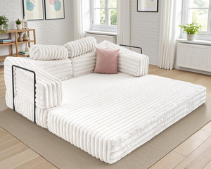 Canapé-lit convertible moderne en tissu, portable, avec emballage sous vide, idéal pour les petites chambres et l'utilisation hôtelière - Product Image 6