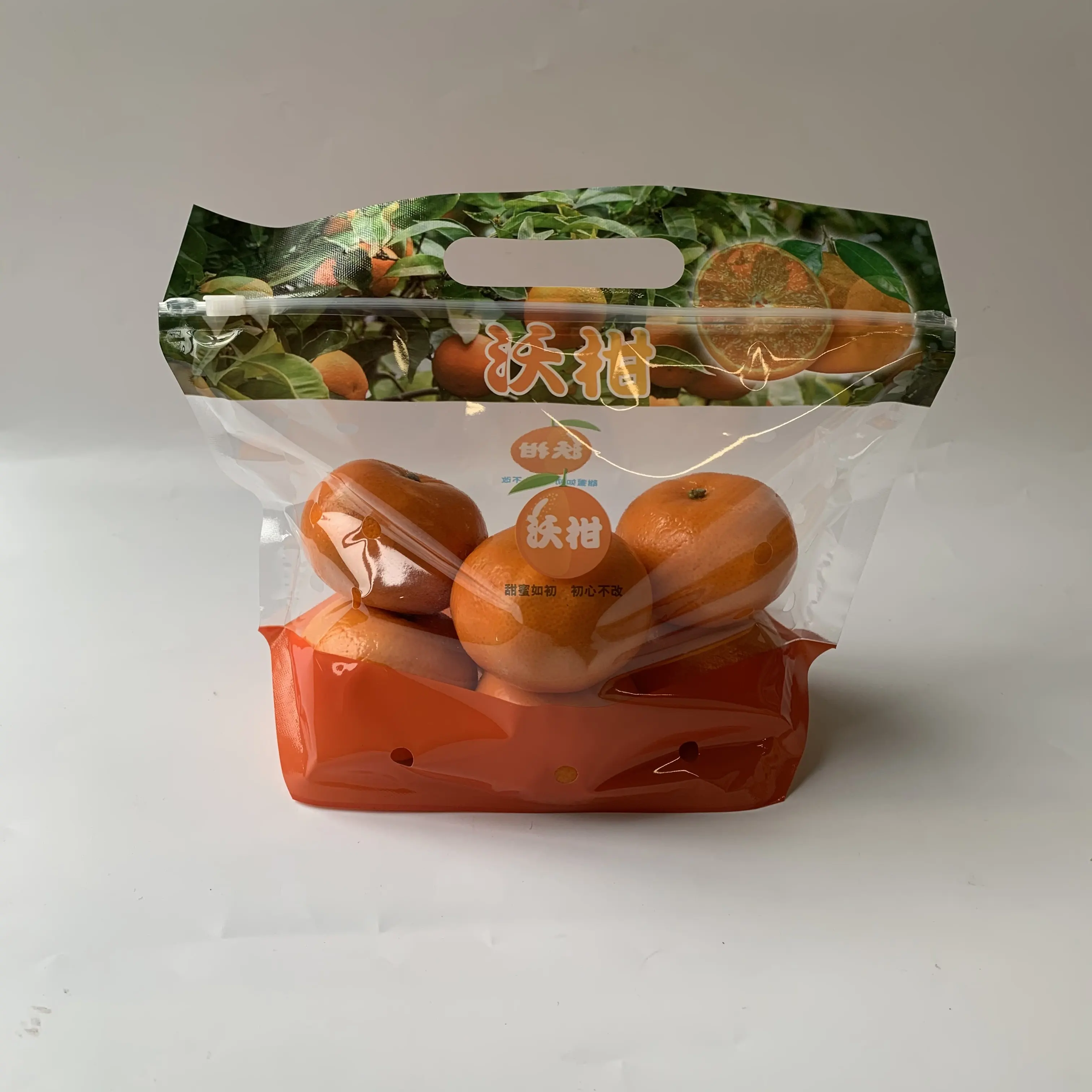 Gute Qualität Low MOQ Zip Lock Mesh Obst verpackungs beutel für Orange