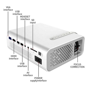 YG520 proyector LED con altavoz 1000 lúmenes Android 1080P HD VGA Video Audio los medios de la película a casa teatro de cine - Product Image 3
