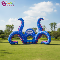Décoration de scène gonflable en forme de pieuvre pour DJ, concerts, carnavals, avec éclairage LED, pour la publicité et les événements.