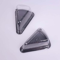 Boîte à sandwichs en plastique Mousse, forme triangulaire pour desserts, présentoir à gâteaux en papier pour emballage de gâteaux
