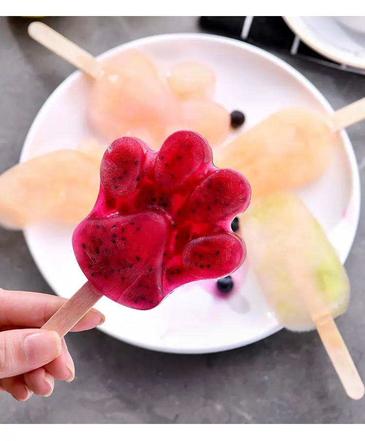 DIY Popsicle khuôn với bìa gấu Paw bánh khuôn dễ thương Silicone nướng khuôn