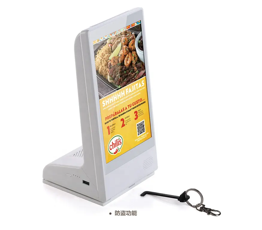 Mini LCD Screen Display Phone Charger Table Advertising Players Desktop Digital Signage for Restaurant Bar Shop Free Kiosk Photo