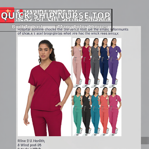 Uniformes Médicos de Hospital para Mujer, en Varios Colores, de Algodón y Poliéster, Listos para Enviar - Product Image 2