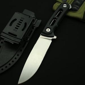 Couteau de poche tactique personnalisable de haute qualité en acier inoxydable Damas, lame G10 pour bricolage industriel extérieur, épée en bois/plastique - Product Image 3