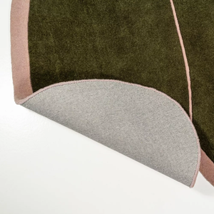 Handmade Modern Wool Accent Carpet Custom Abstract Green and Pink Area <b>Rug</b> Washable for Home or Picnic Use - Product Image 6