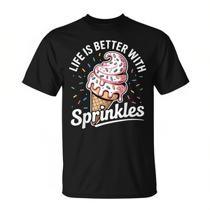 La vie est meilleure avec des paillettes, t-shirt pour les amateurs de crème glacée sucrée - Product Image 2
