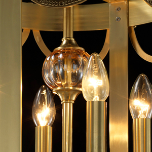 VH Modern Simple Luxury Copper Lantern Chandelier Adjustable Height Gold Custom Size <strong>Hanging</strong> Lights <strong>for</strong> Corridor Balcony <strong>Bar</strong> - Product Image 6