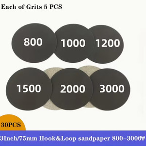 แผ่นขัดซิลิคอนคาร์ไบด์ขนาด 3 นิ้ว ความละเอียด 800 1000 1200 1500 2000 3000 แบบมีกาวในตัว สำหรับงานเจียรและขัดเงา - Product Image 2