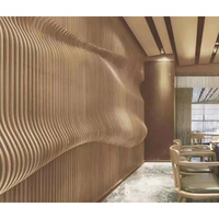 Planches de bois massif 3d ondulées, panneaux muraux décoratifs en bois massif, pour la décoration des murs de la salle d'hôtel, vente en gros, 12 pièces