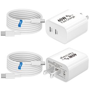 Chargeur Samsung 40W standard US en nitrure de gallium (GaN) compatible avec Apple iPhone 16 Pro Max, double USB-C, charge rapide - Product Image 3