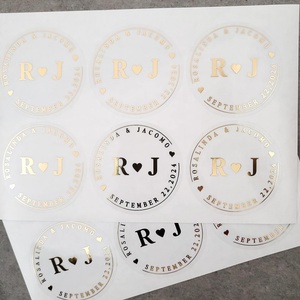 High Quality Custom Logo <b>Waterproof</b> Printed Clear Gold Foil Sticker <b>Label</b> for Envelope - Product Image 4