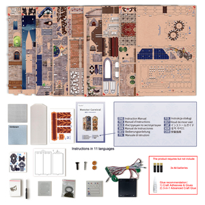Kit de bricolage pour livre 3D lumineux double face « <span class=keywords><strong>Baguette</strong></span> <span class=keywords><strong>Magique</strong></span> de Carnaval Monstre » – Jouet en bois écologique, cadeau d'Halloween - Product Image 6