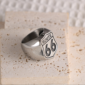 แหวนผู้ชาย<span class=keywords><strong>66</strong></span>เส้นทางฮิปฮอปสุดเท่ทำจากสแตนเลสเกรดยุโรปและสหรัฐอเมริกาชุบด้วย PVD ชุบทอง18K สีดำ - Product Image 4